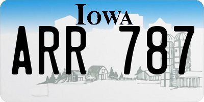 IA license plate ARR787