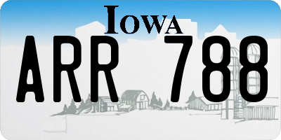 IA license plate ARR788
