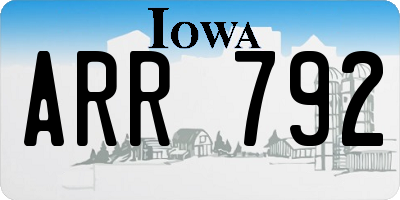 IA license plate ARR792