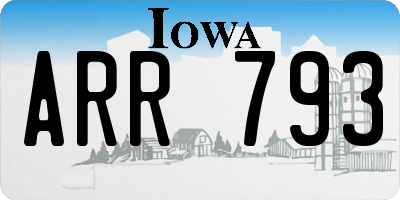 IA license plate ARR793