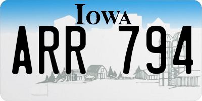 IA license plate ARR794
