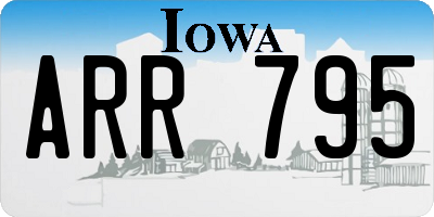 IA license plate ARR795