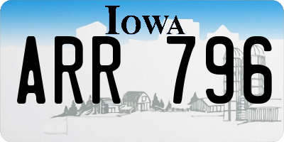 IA license plate ARR796