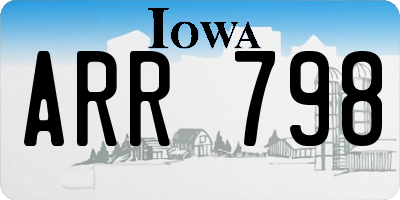 IA license plate ARR798