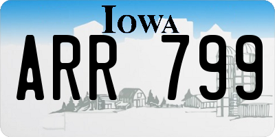 IA license plate ARR799