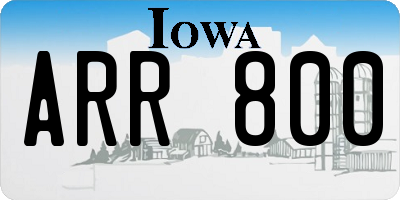 IA license plate ARR800