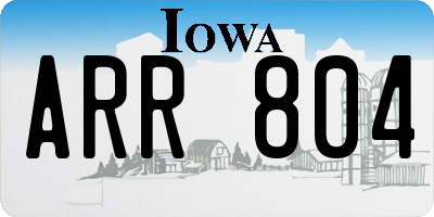 IA license plate ARR804