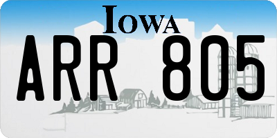IA license plate ARR805