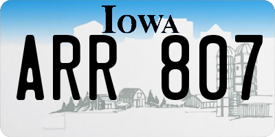IA license plate ARR807