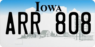 IA license plate ARR808