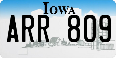 IA license plate ARR809