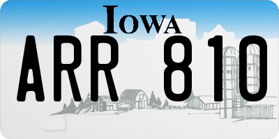 IA license plate ARR810