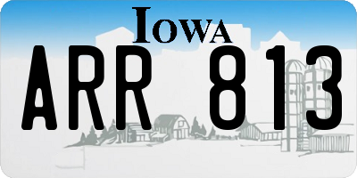 IA license plate ARR813