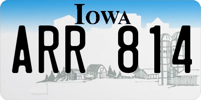 IA license plate ARR814