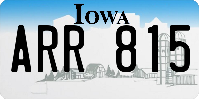 IA license plate ARR815