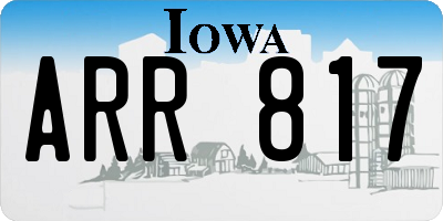 IA license plate ARR817