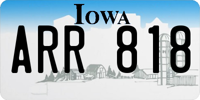 IA license plate ARR818