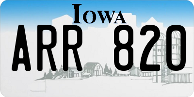 IA license plate ARR820