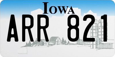 IA license plate ARR821