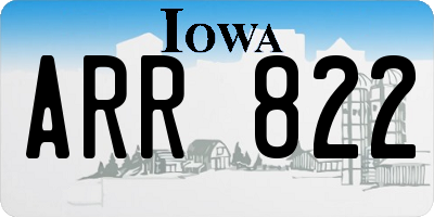 IA license plate ARR822