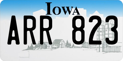 IA license plate ARR823