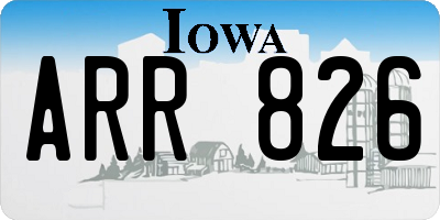 IA license plate ARR826