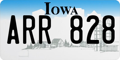 IA license plate ARR828