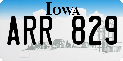IA license plate ARR829