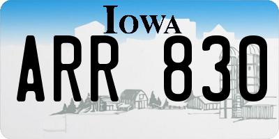 IA license plate ARR830