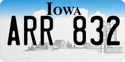 IA license plate ARR832