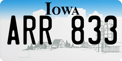 IA license plate ARR833