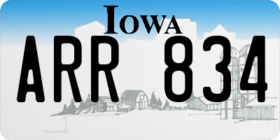 IA license plate ARR834