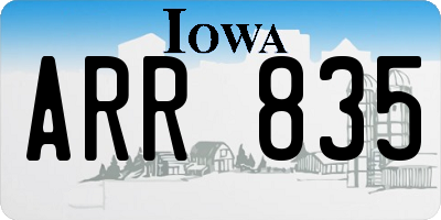 IA license plate ARR835
