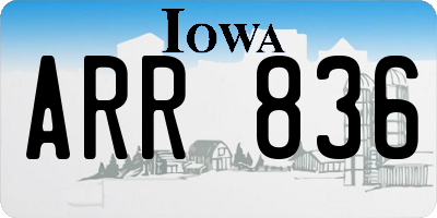 IA license plate ARR836