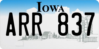 IA license plate ARR837