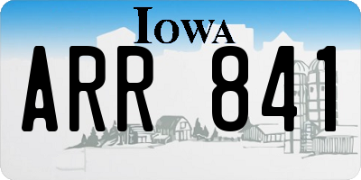 IA license plate ARR841