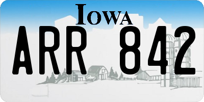 IA license plate ARR842