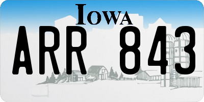 IA license plate ARR843