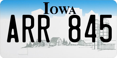 IA license plate ARR845