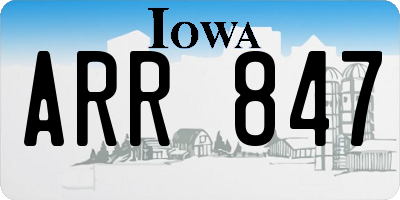 IA license plate ARR847