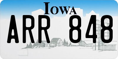 IA license plate ARR848