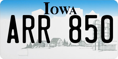 IA license plate ARR850