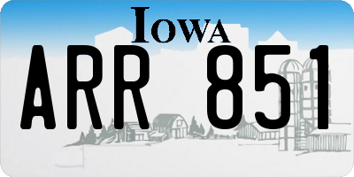 IA license plate ARR851