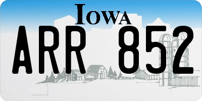 IA license plate ARR852