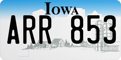 IA license plate ARR853