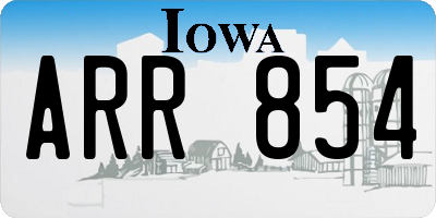 IA license plate ARR854