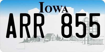 IA license plate ARR855