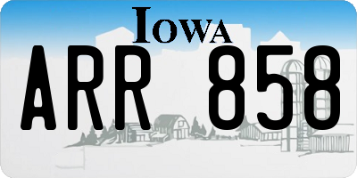 IA license plate ARR858