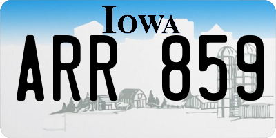 IA license plate ARR859