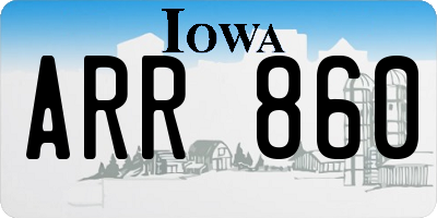 IA license plate ARR860